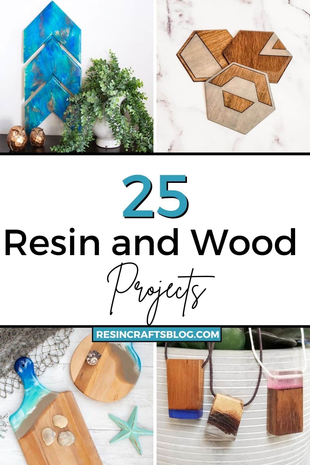 This simple guide will show you 25 beautiful resin and wood projects that are perfect for either a beginner or an experienced crafter. #resinwithwoodprojects #resincraftsblog #woodandresin #diyresincrafts via @resincraftsblog