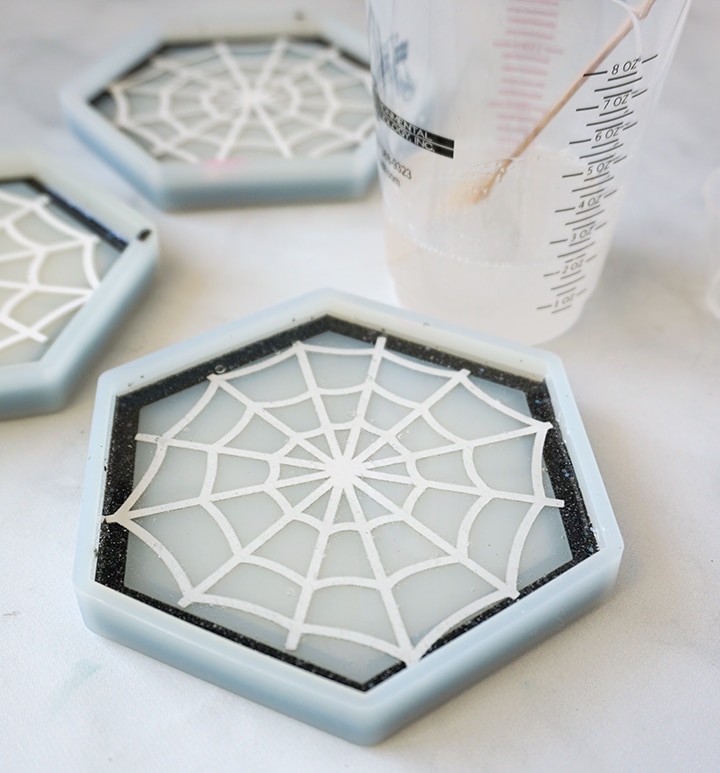 Clear Resin with Spiderweb Cutouts