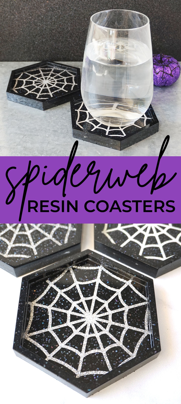 How to make Spiderweb Resin Coasters - perfect for Halloween! via @resincraftsblog