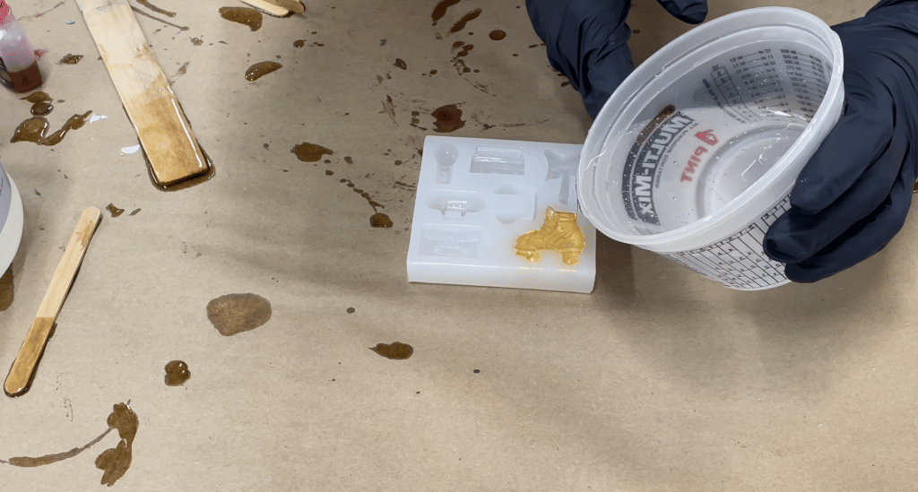 Resinpouredinmicapowderbrushedmold Resin Crafts Blog