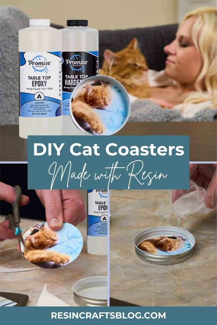 How to make cat coasters with epoxy resin. via @resincraftsblog