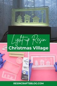 light up resin christmas village