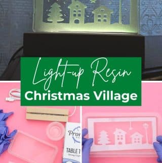 light up resin christmas village