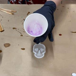 Purple-glitter-additives-mixed-in-with-resin