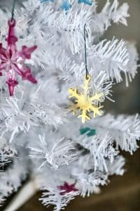 resin snowflakes on the tree