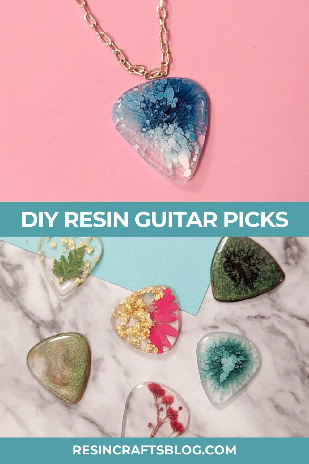 Look at all the ways you can customize resin guitar picks! via @resincraftsblog