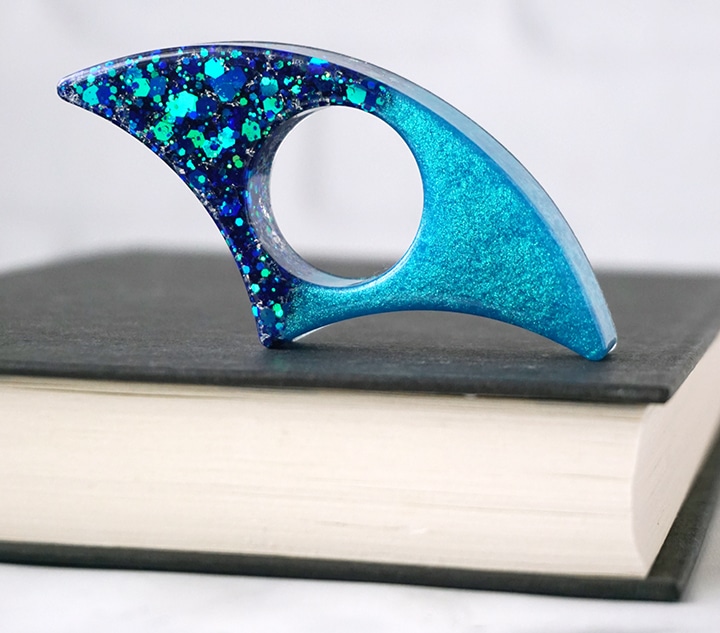 Resin Book Page Holder on Book