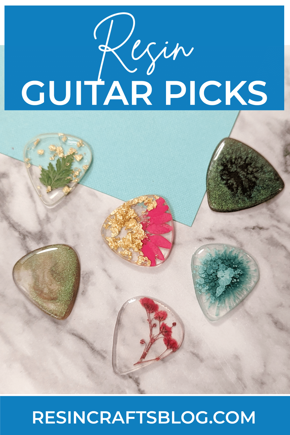 Look at all the ways you can customize resin guitar picks! via @resincraftsblog