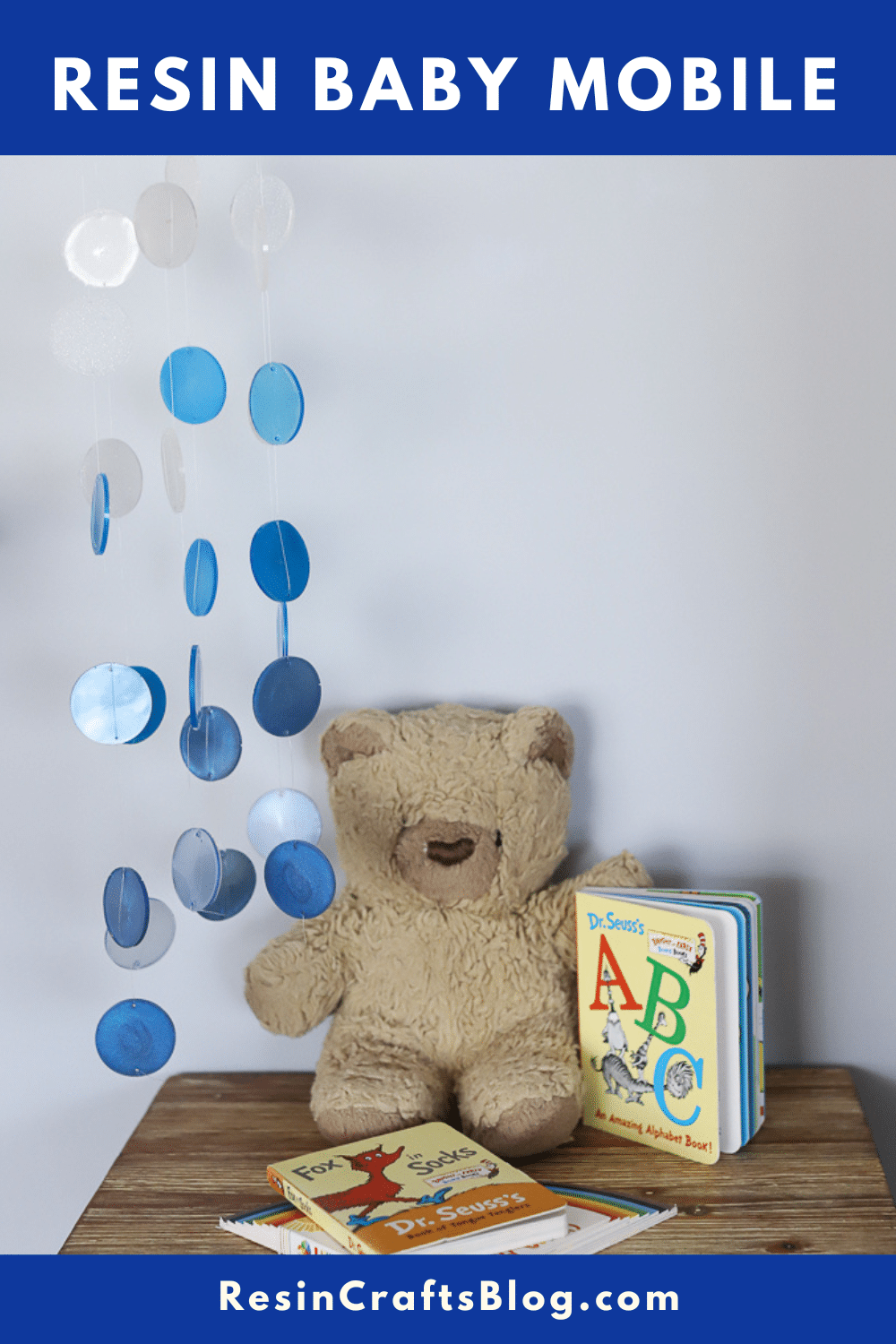 Make your very own baby mobile to decorate your nursery! Use Promise Epoxy resin and colorful Mica Powders from Color Creator to make a custom Baby Mobile! #resincrafts #craftsforbaby via @resincraftsblog