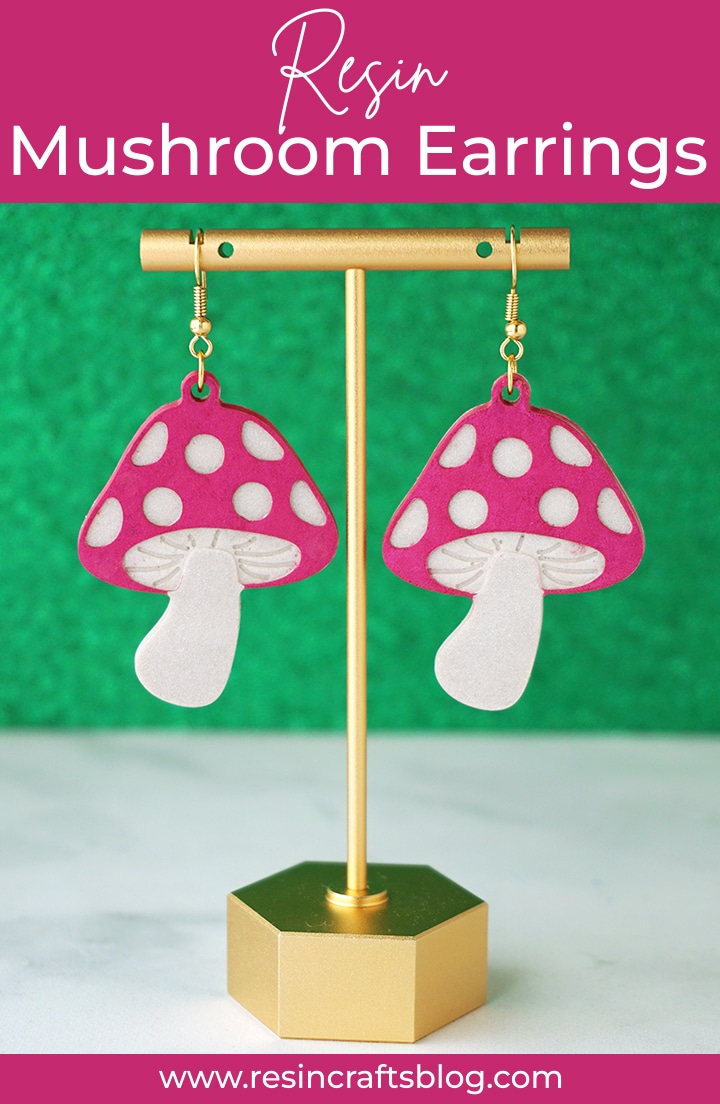 resin mushroom earrings via @resincraftsblog
