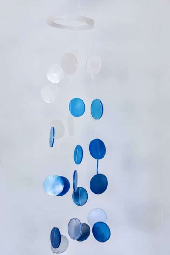 ombre blue diy resin baby mobile
