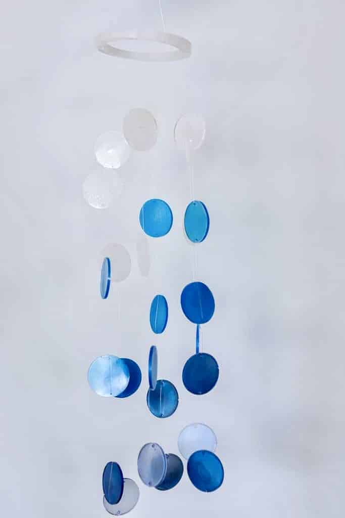 ombre blue diy resin baby mobile