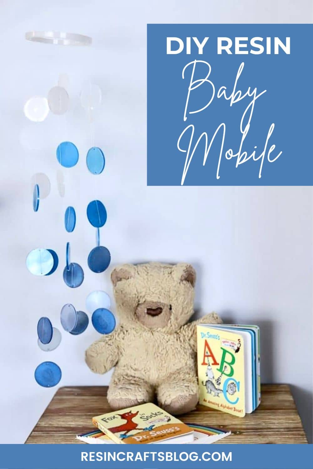 Make your very own baby mobile to decorate your nursery! Use Promise Epoxy resin and colorful Mica Powders from Color Creator to make a custom Baby Mobile! #resincrafts via @resincraftsblog