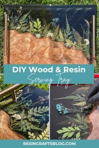 DIY wood and resin serving tray