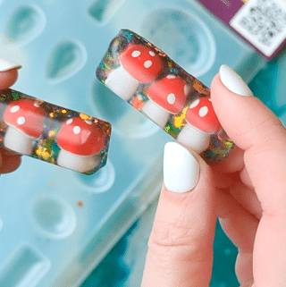 cute resin mushroom hair clips
