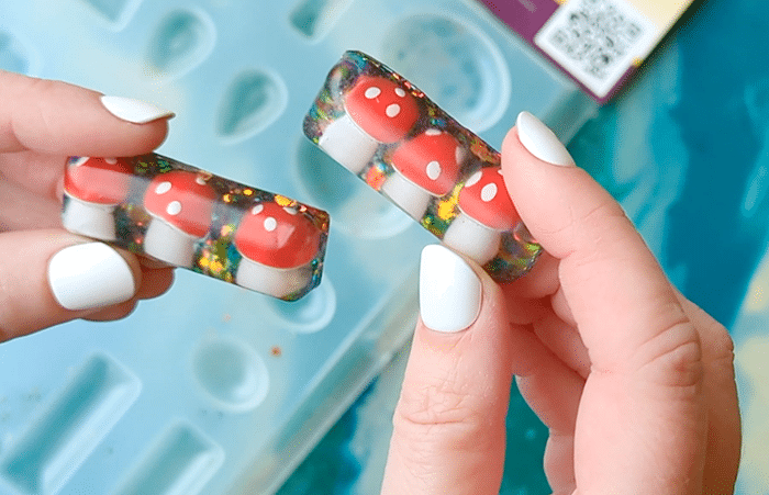 cute mushroom resin hair clips