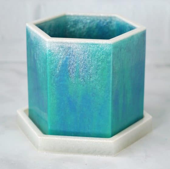 ombre Resin planter out of mold