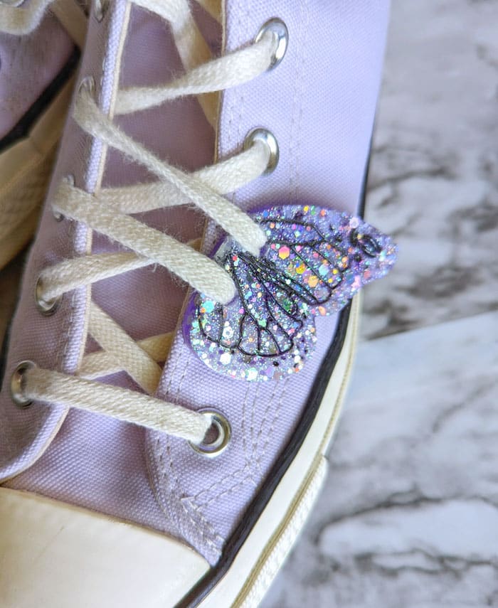 butterfly resin shoe charms