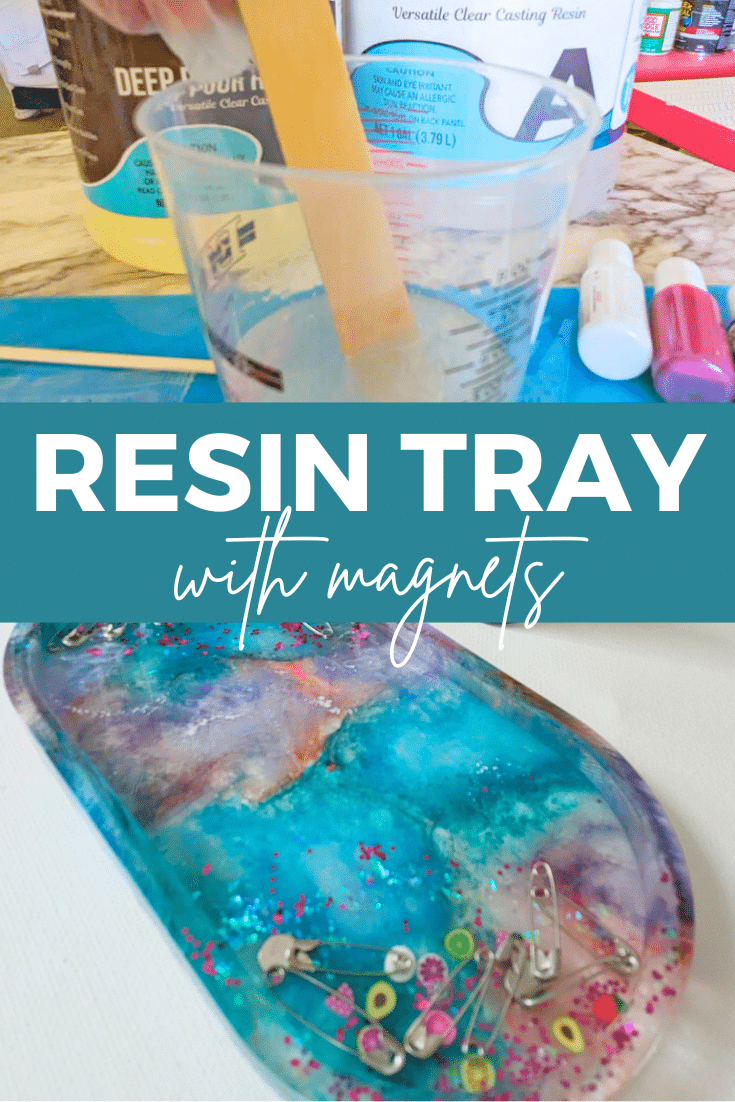 I just love the look of these small resin trays I'm seeing everywhere. With a nice flat surface, there are so many ways to customize it! I made a magnetic resin tray by embedding magnets in the pour. via @resincraftsblog