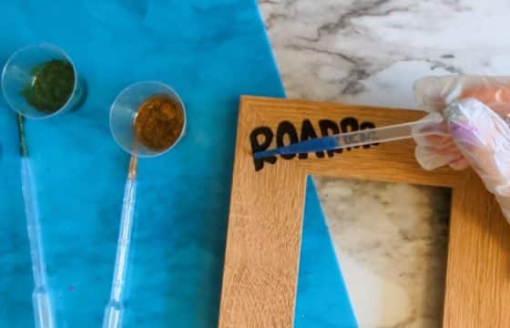 fill engraving with resin