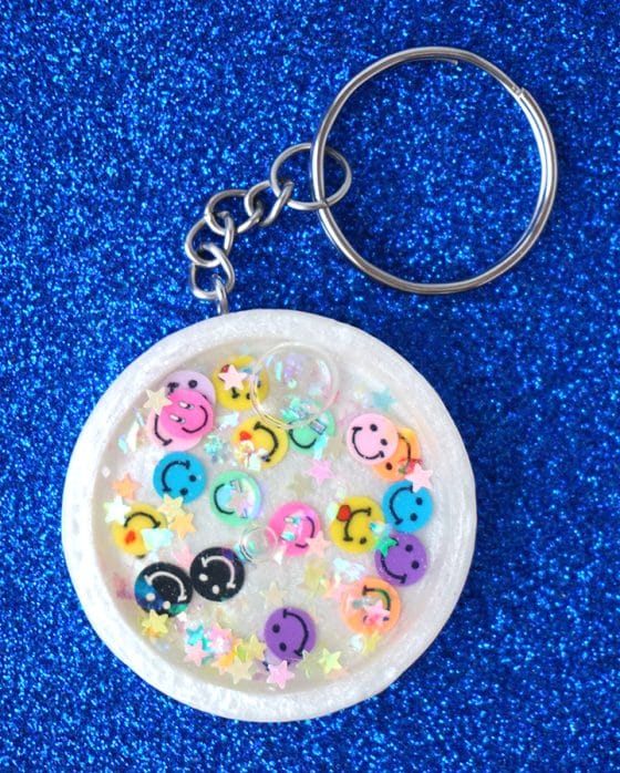 "Happy" U.V. Resin Shaker Keychain Resin Crafts Blog