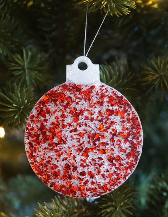 Red and White Foil Ornament